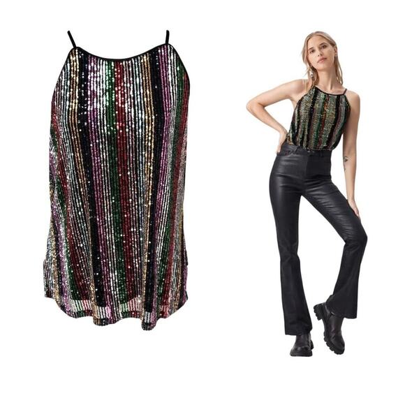 Y2K VTG. INC SEQUIN PARTY TOP BLOUSE X LARGE. - Picture 1 of 8